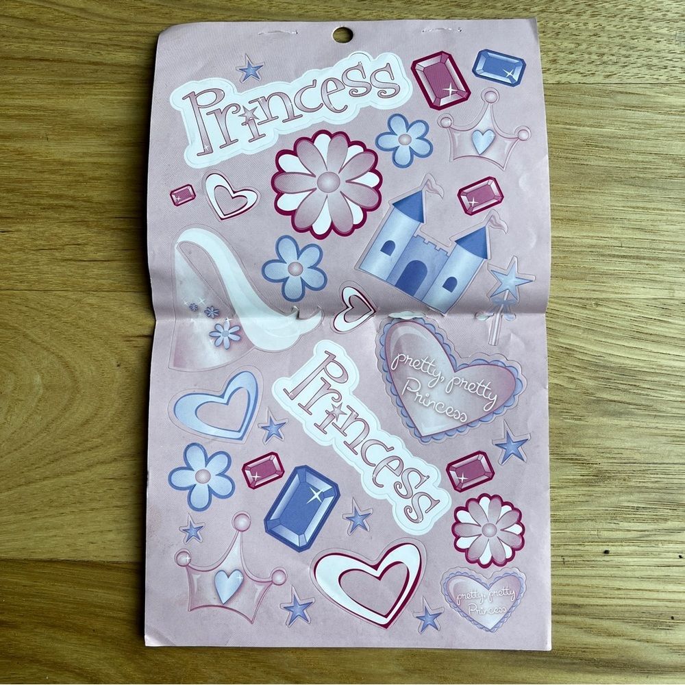 Princess Sticker Sheet 9.5" x 5.75" Contains 25 Stickers